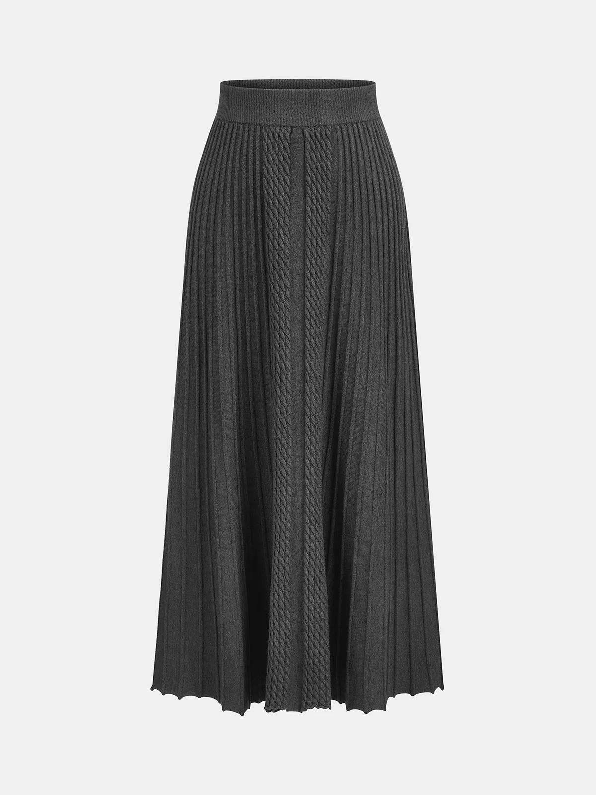 Cable‑Knit Two‑Piece Skirt Set sold by COMMENSE product image thumbnail 3