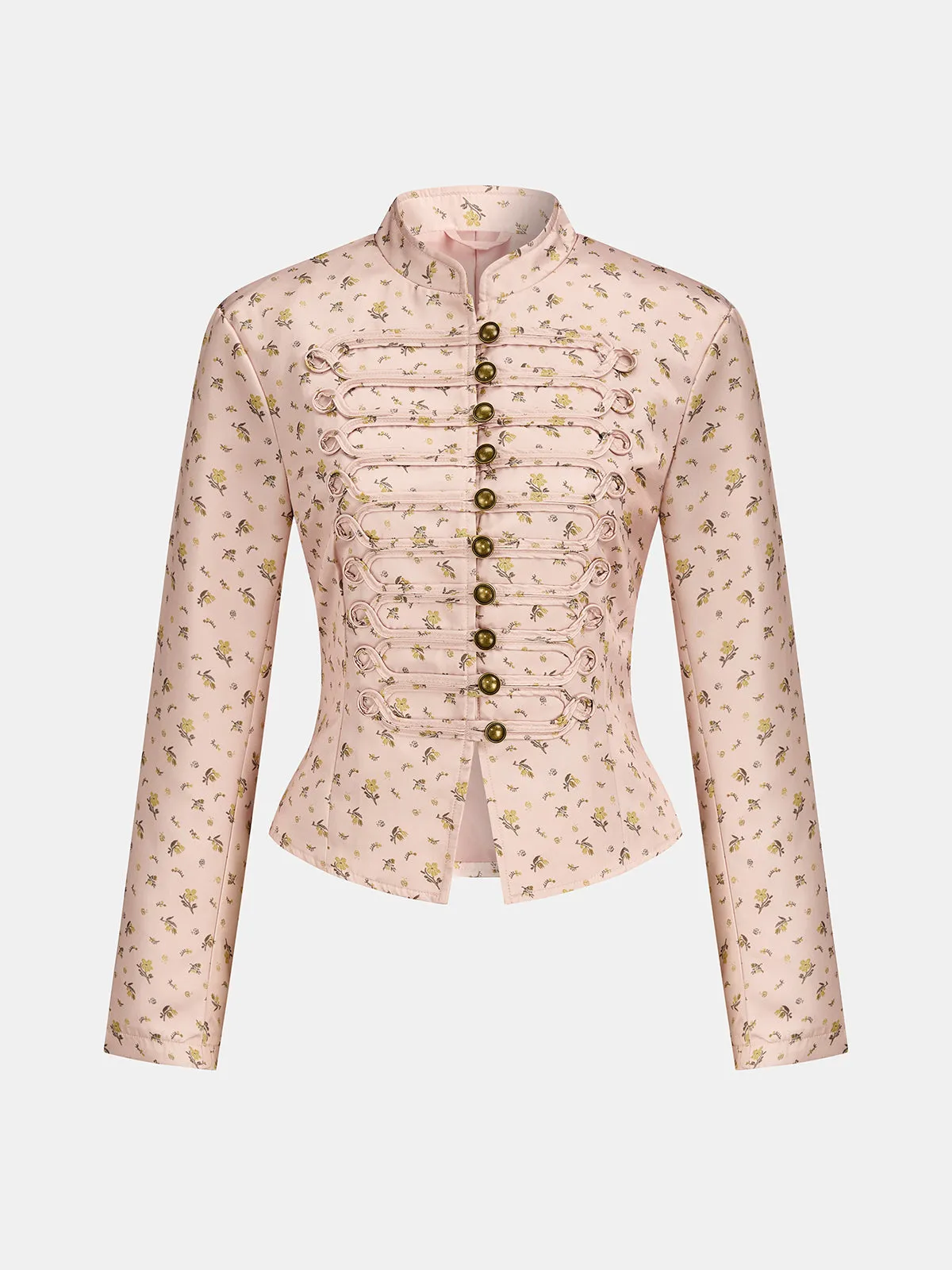 Mandarin Collar Ditsy Floral Napoleon Jacket sold by COMMENSE product image thumbnail 2