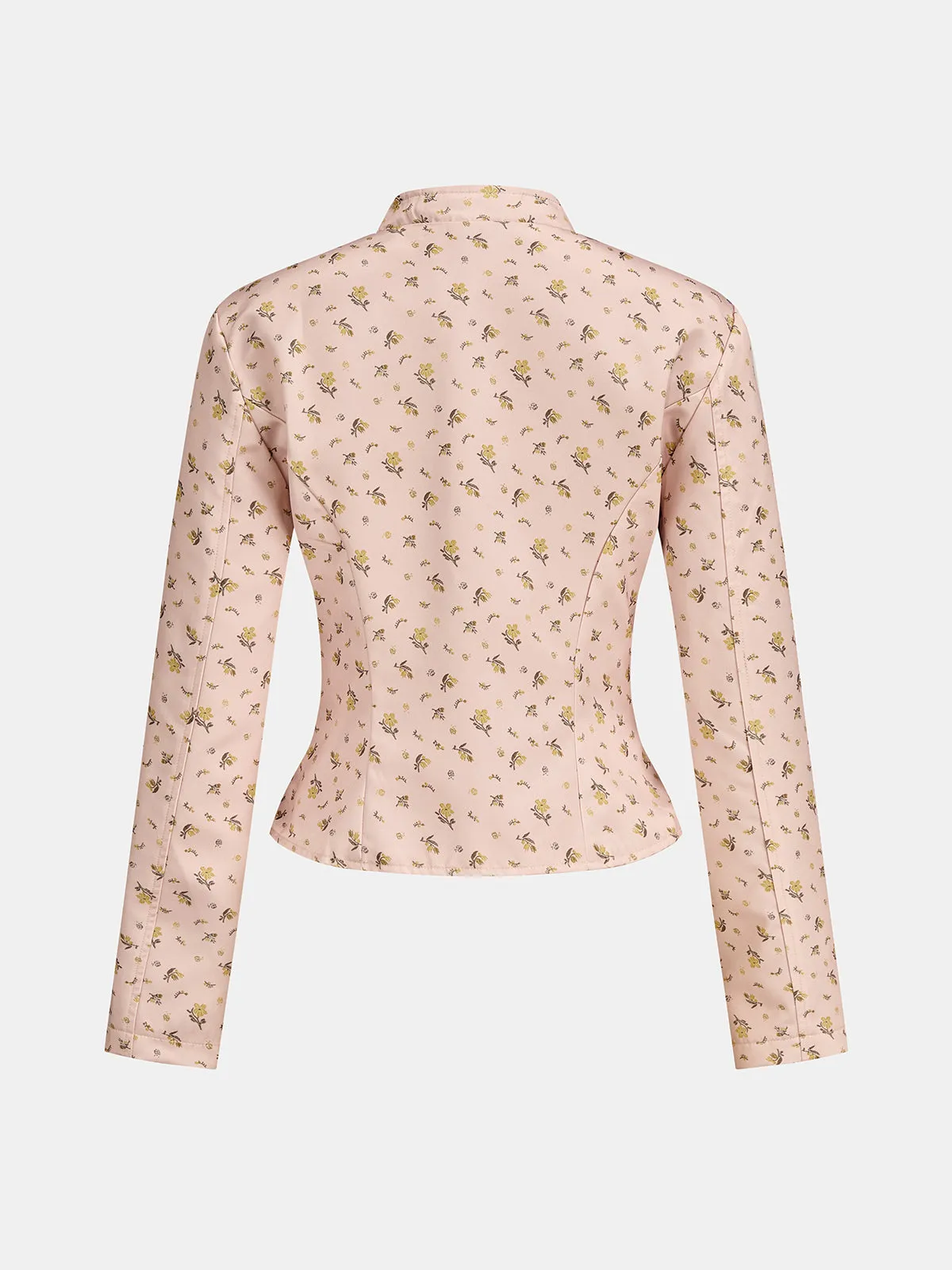 Mandarin Collar Ditsy Floral Napoleon Jacket sold by COMMENSE product image thumbnail 3