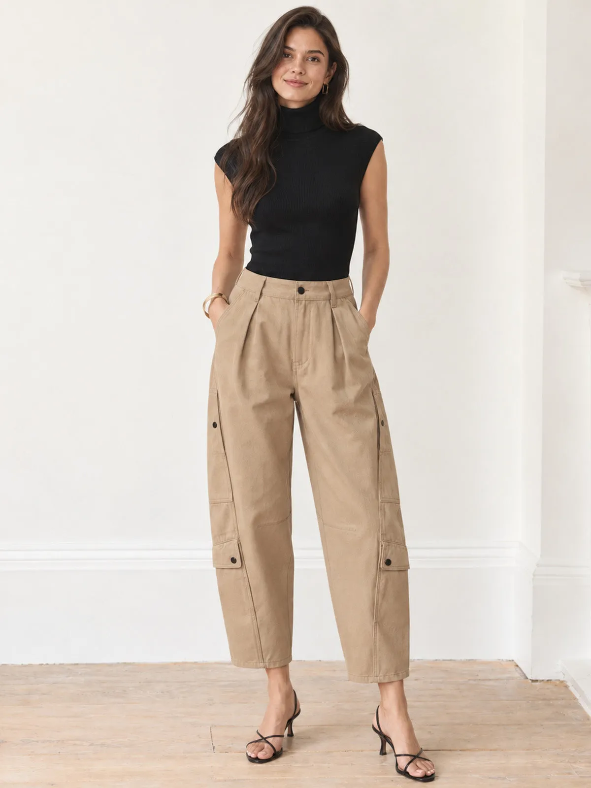 Barrel‑Fit Multi‑Pocket Cargo Jeans sold by COMMENSE product image thumbnail 3