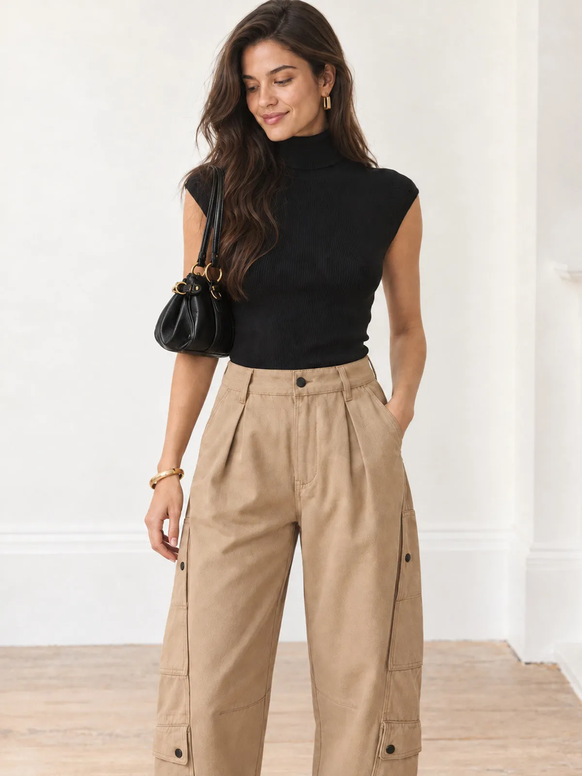 Barrel‑Fit Multi‑Pocket Cargo Jeans sold by COMMENSE product image thumbnail 4