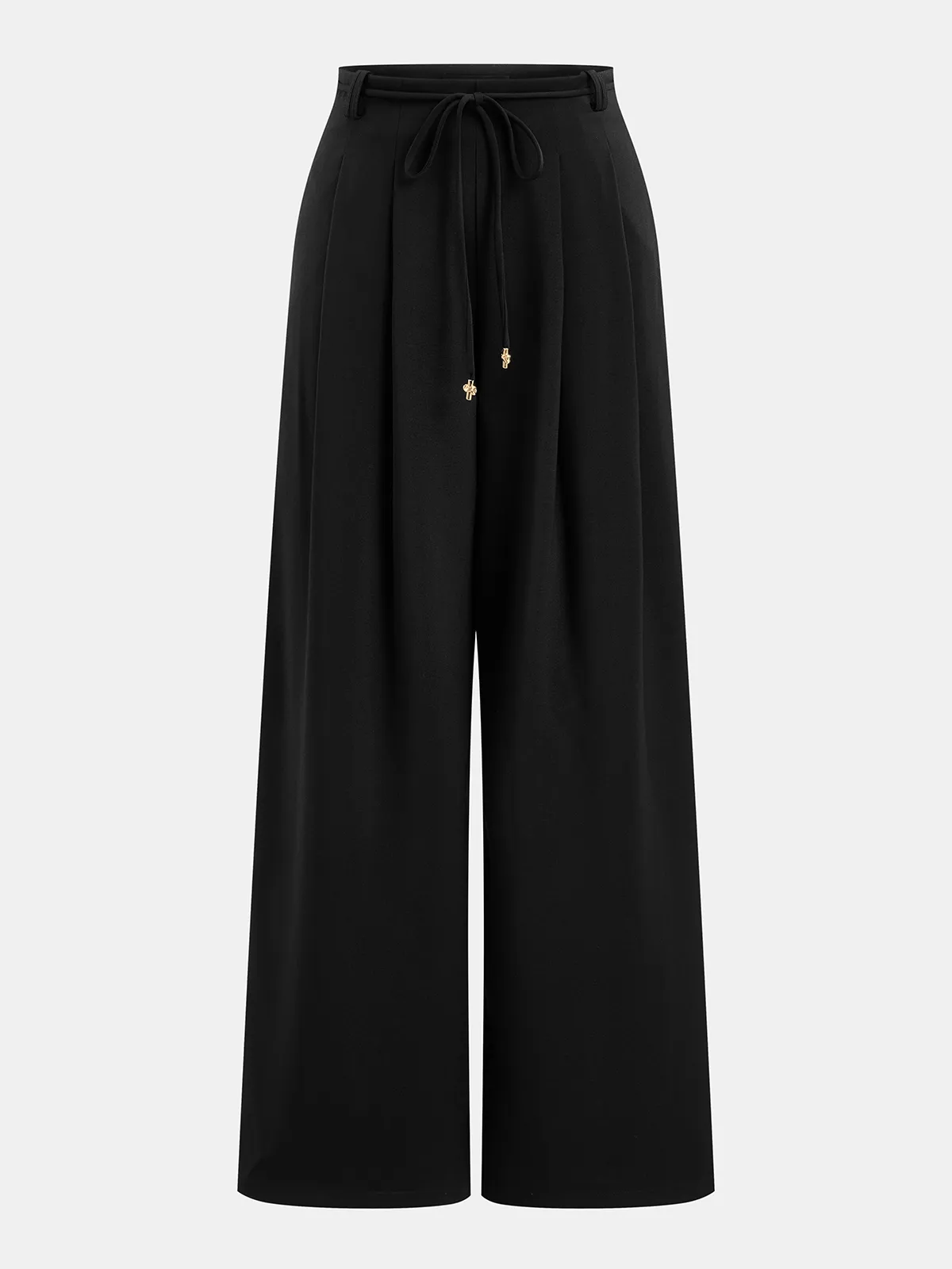 Tie-Waist Pleated Wide‑Leg Pants sold by COMMENSE product image thumbnail 3