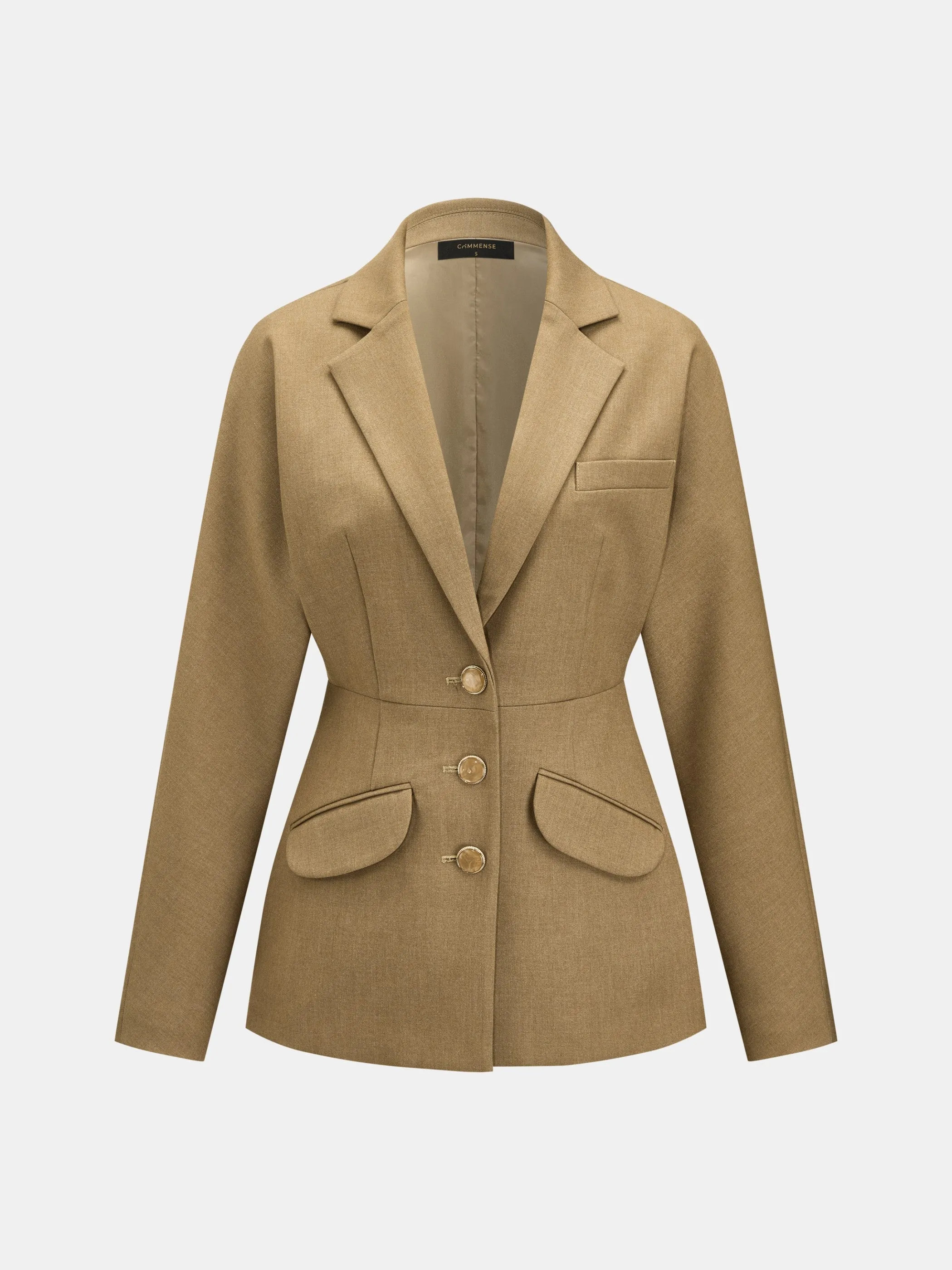 Wool Blend Cinched Waist Skirt Suit Set sold by COMMENSE product image thumbnail 4