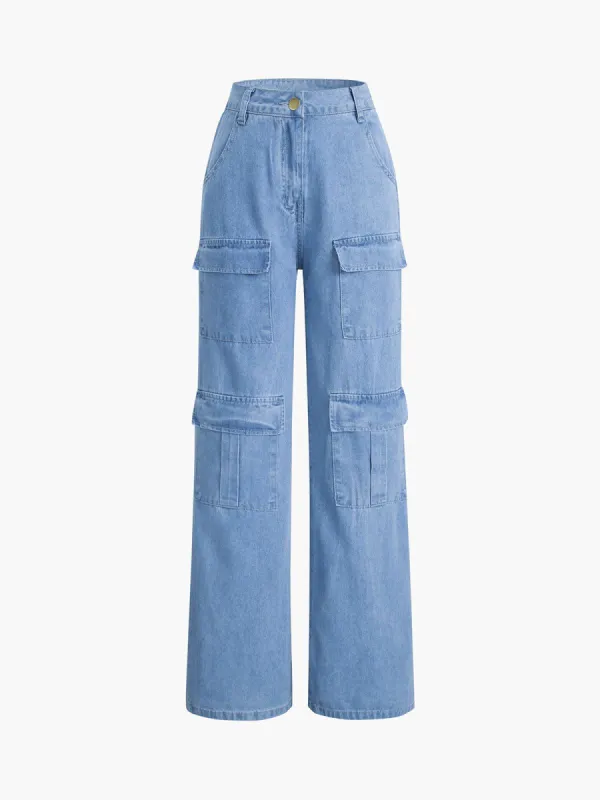 Pockets Denim Cargo Jeans sold by COMMENSE