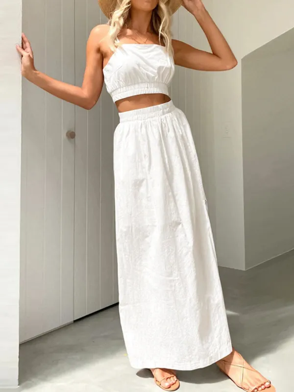Santorini Two Piece Cotton Skirt Set sold by COMMENSE