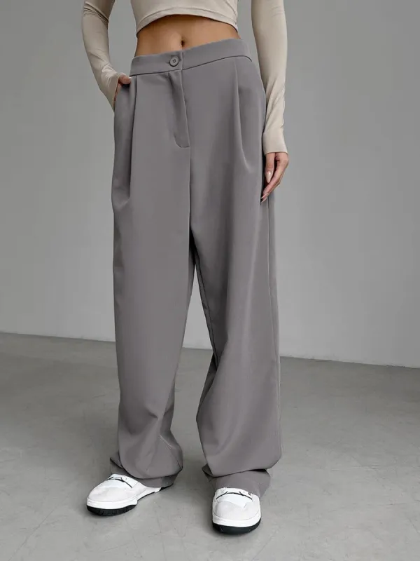 City Buttoned Wide Leg Pants sold by COMMENSE