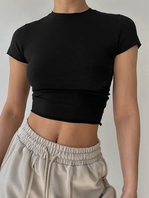 Everyday Crew Neck Crop Top sold by COMMENSE