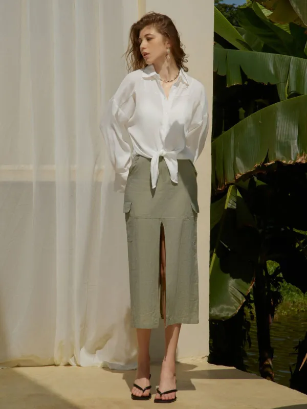 Semi Sheer Oversized Shirt sold by COMMENSE