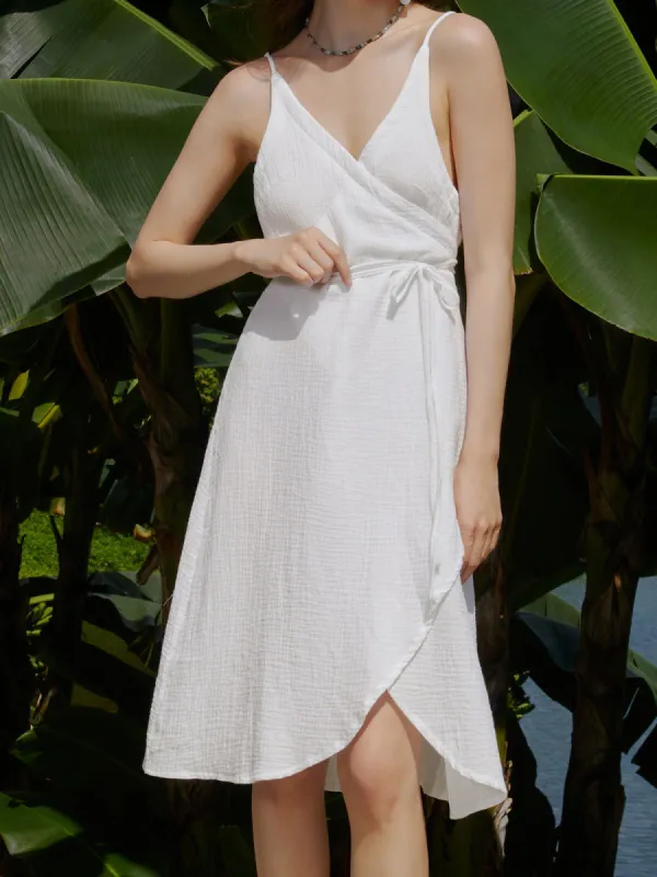 Cotton Cloud Tied Midi Dress sold by COMMENSE