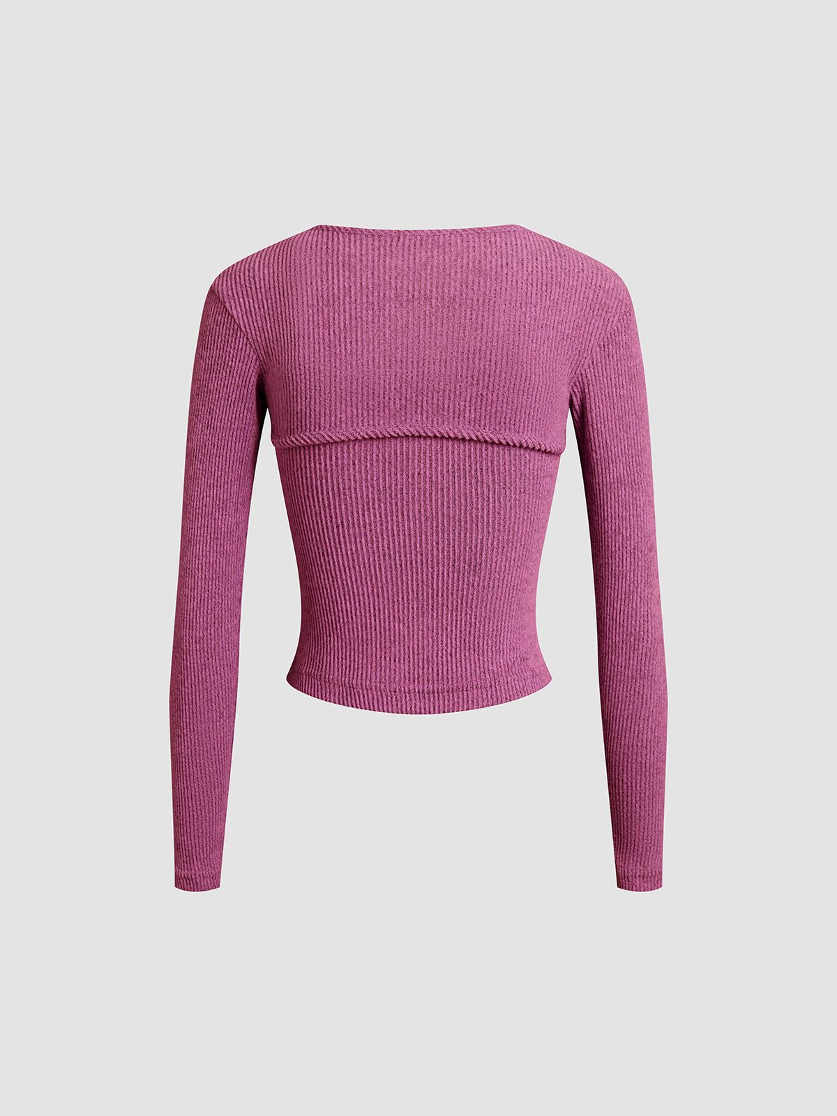 Mauve Shrug Knit Two-Piece Matching Set sold by COMMENSE product image thumbnail 12
