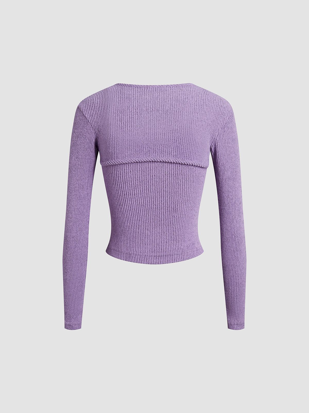 Mauve Shrug Knit Two-Piece Matching Set sold by COMMENSE product image thumbnail 3