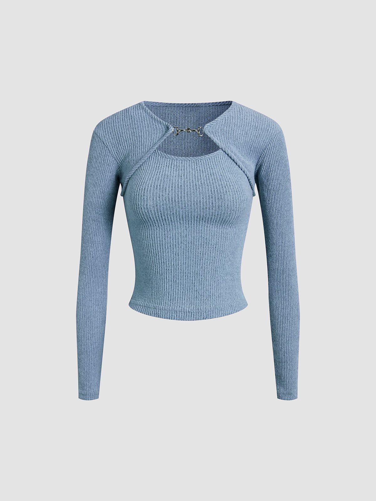 Mauve Shrug Knit Two-Piece Matching Set sold by COMMENSE product image thumbnail 7