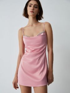 Diamante Satin Short Dress sold by COMMENSE