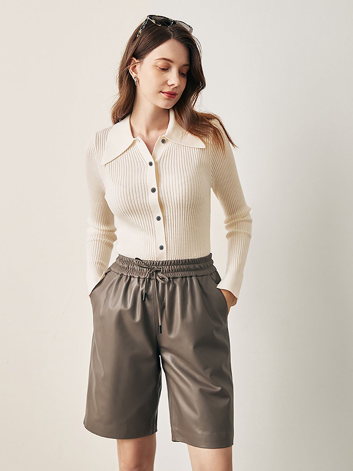 Collared Textured Cardigan sold by COMMENSE product image thumbnail 3