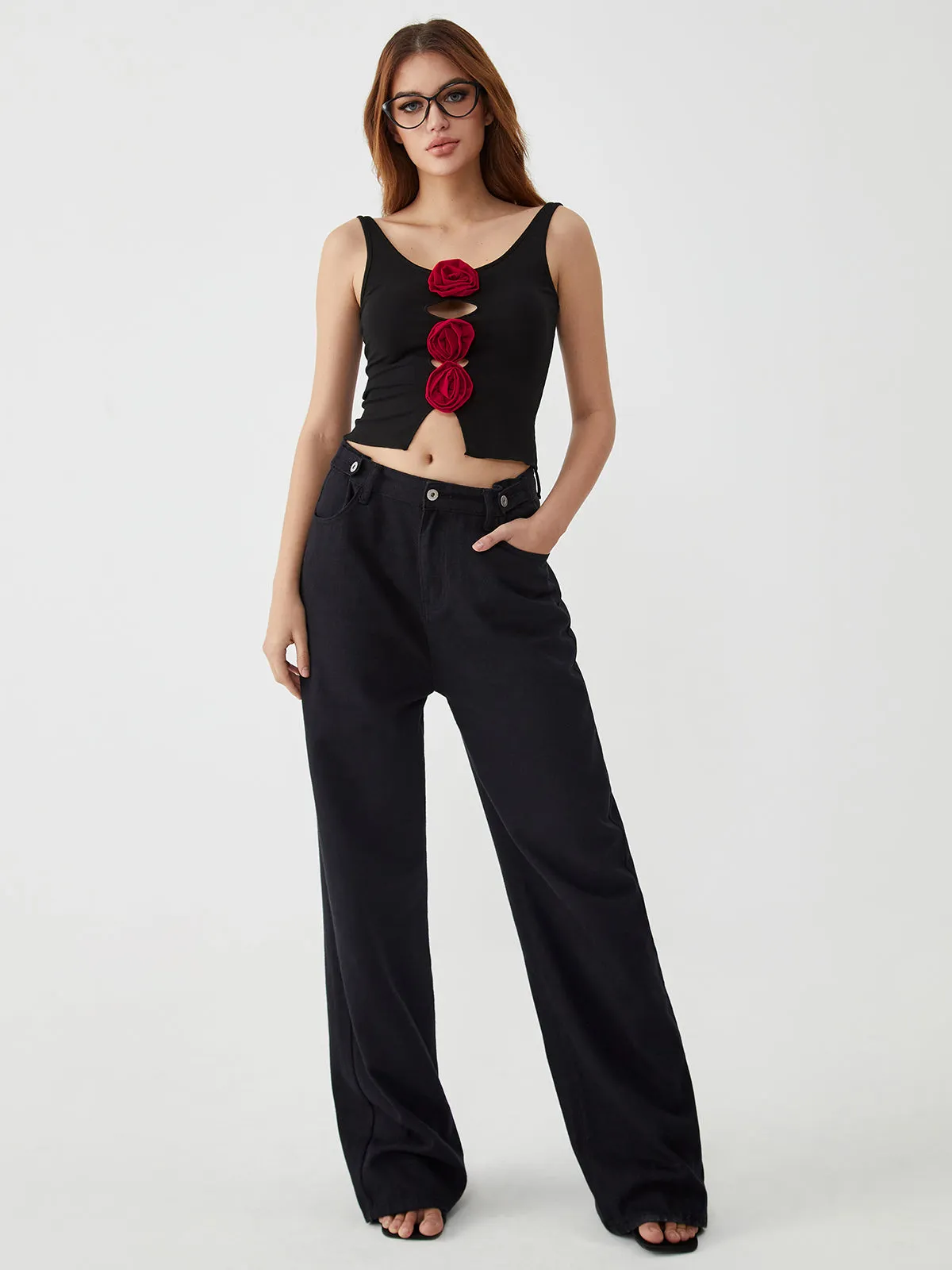 Bulgarian Rose Cut Out Cami Top sold by COMMENSE product image thumbnail 2