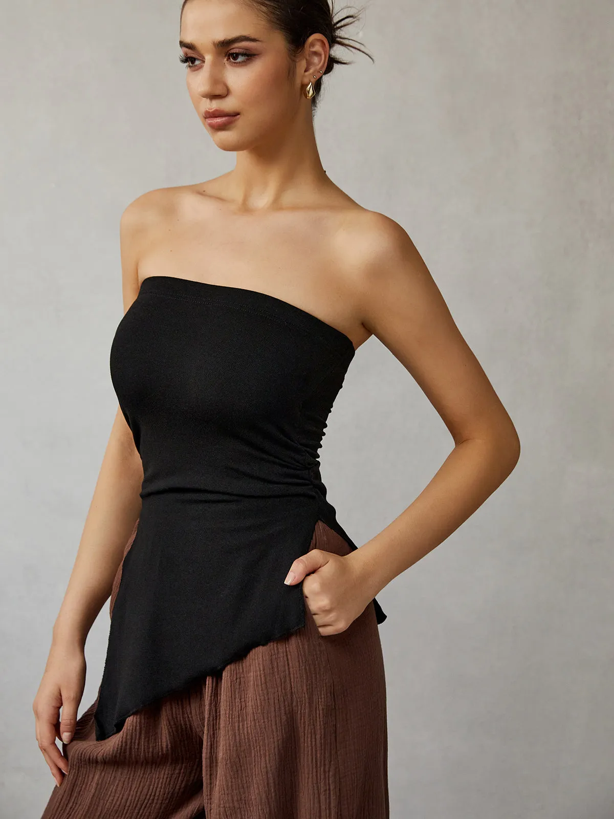 Split Plain Tube Top sold by COMMENSE product image thumbnail 3