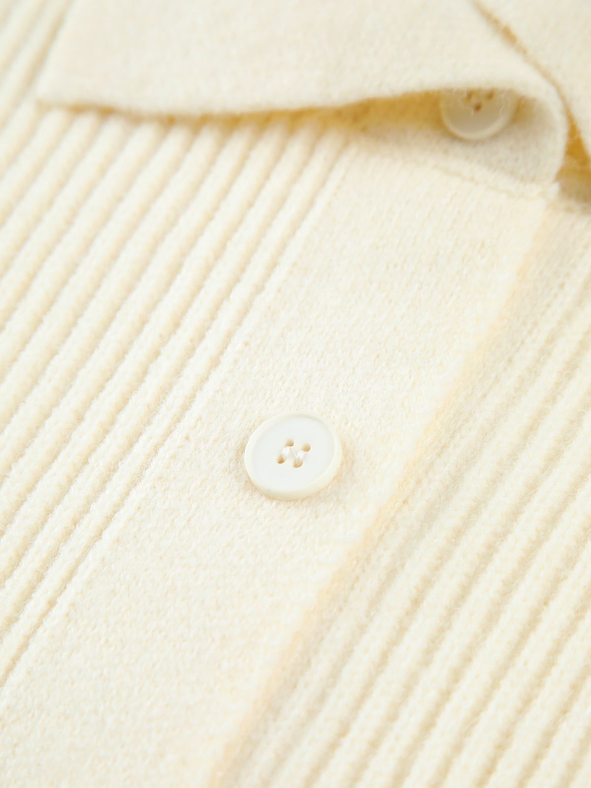 Cream Open Collar Button Down Sweater sold by COMMENSE product image thumbnail 4