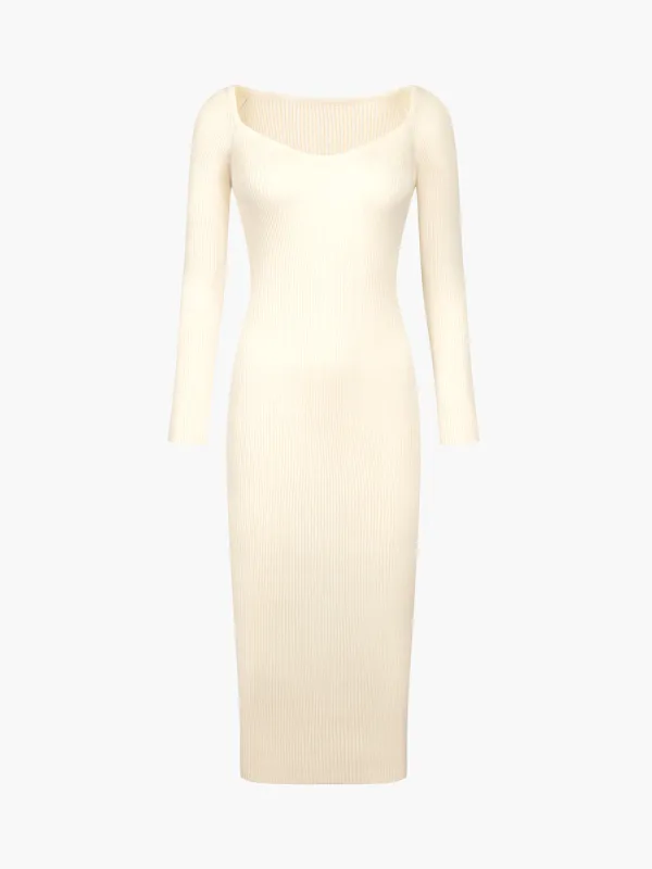 Flatwhite Long Sleeve Midi Sweater Dress sold by COMMENSE