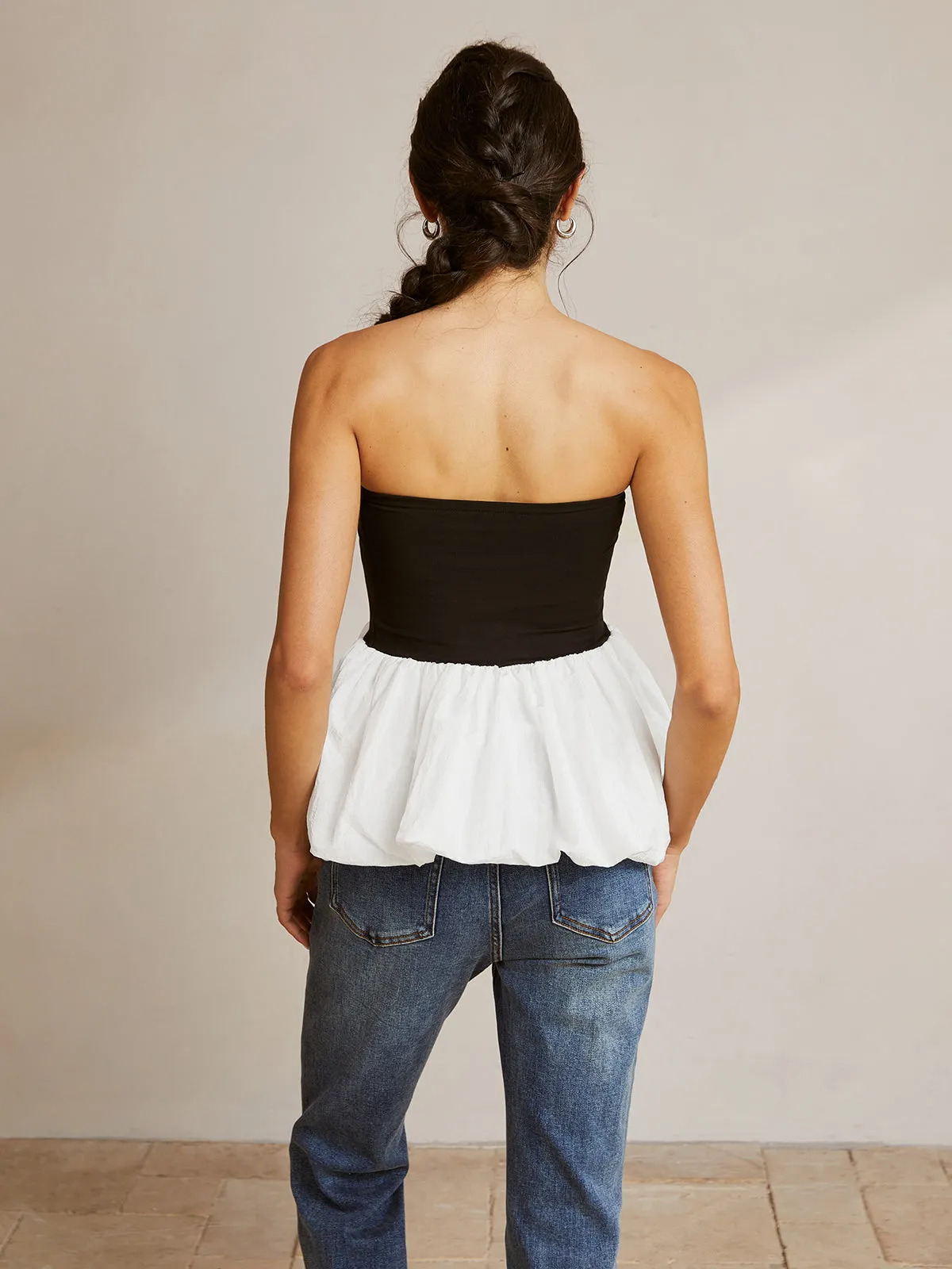 Bubble Two-Tone Tube Top sold by COMMENSE product image thumbnail 2