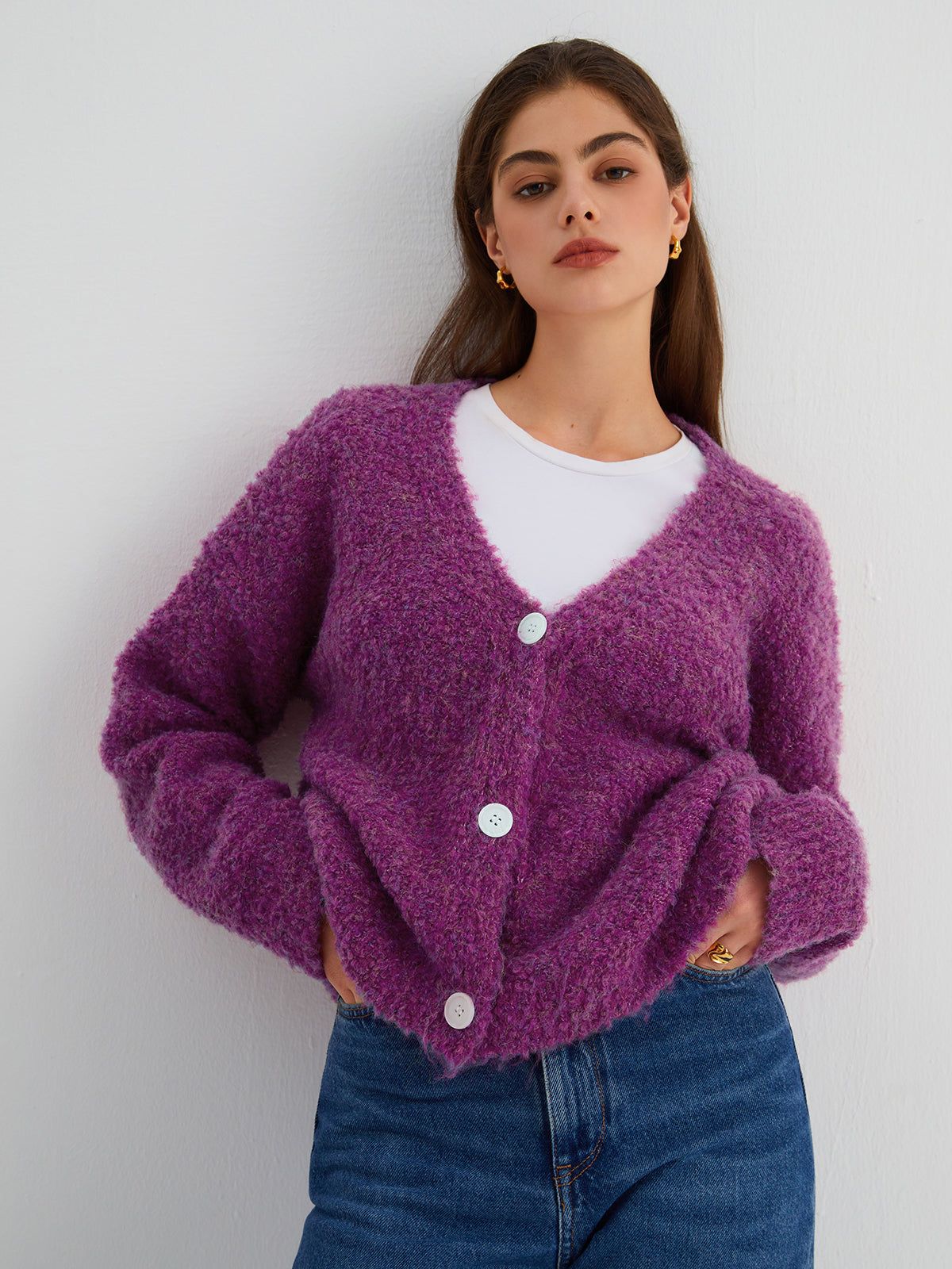 Blueberry Oversized Cardigan sold by COMMENSE