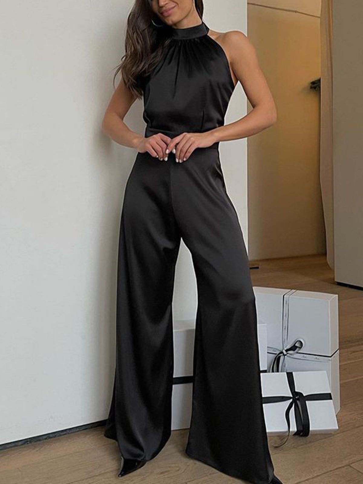 Minimalist Satin Jumpsuit sold by COMMENSE product image thumbnail 3