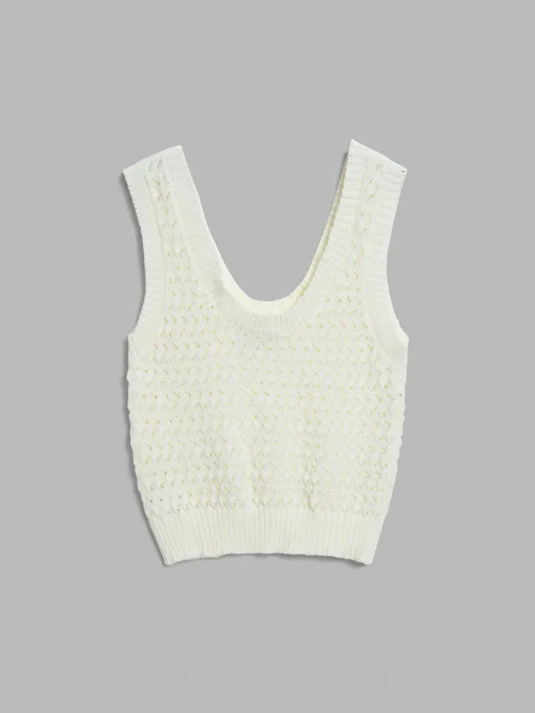 Crochet Crop Tank Top sold by COMMENSE