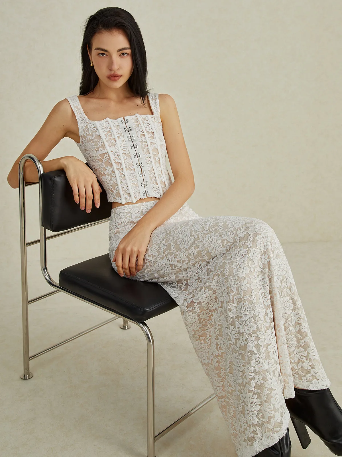 Elegant Lace Skirt Set sold by COMMENSE product image thumbnail 4