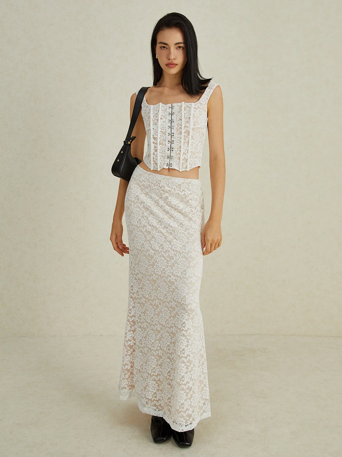 Elegant Lace Skirt Set sold by COMMENSE