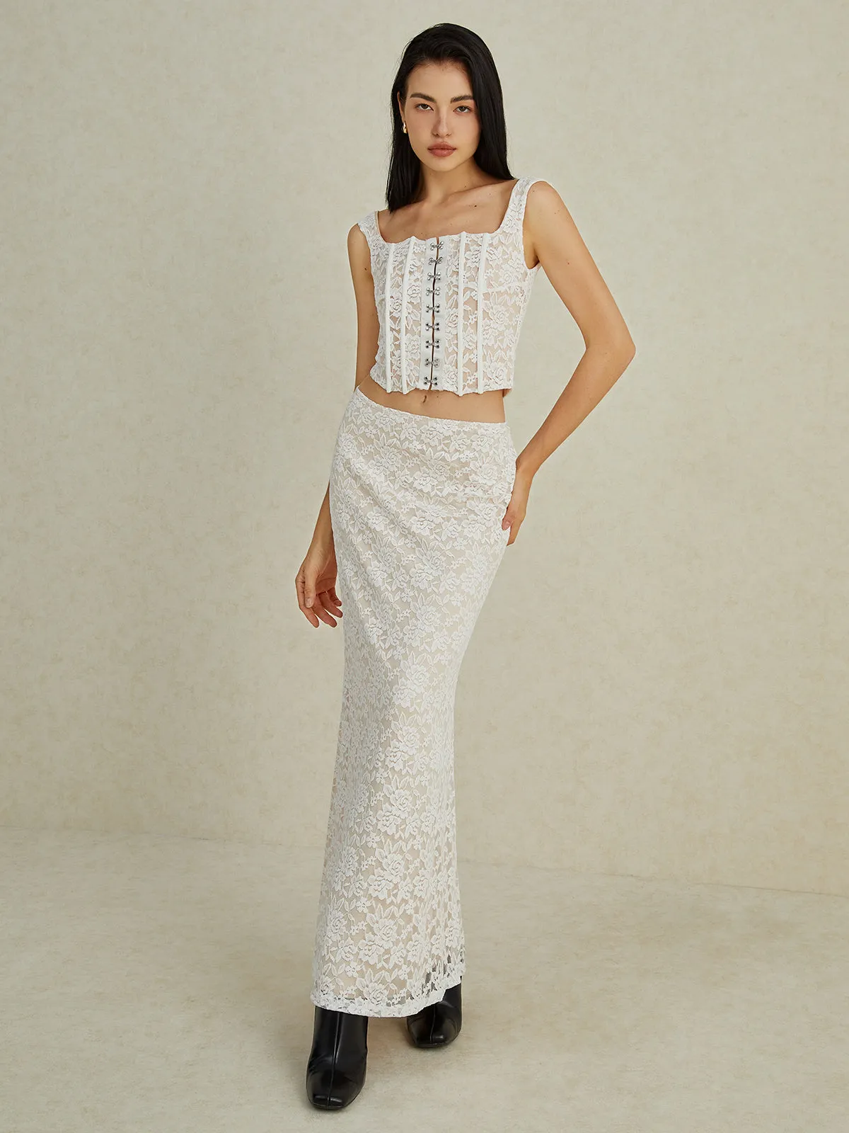 Elegant Lace Skirt Set sold by COMMENSE product image thumbnail 3