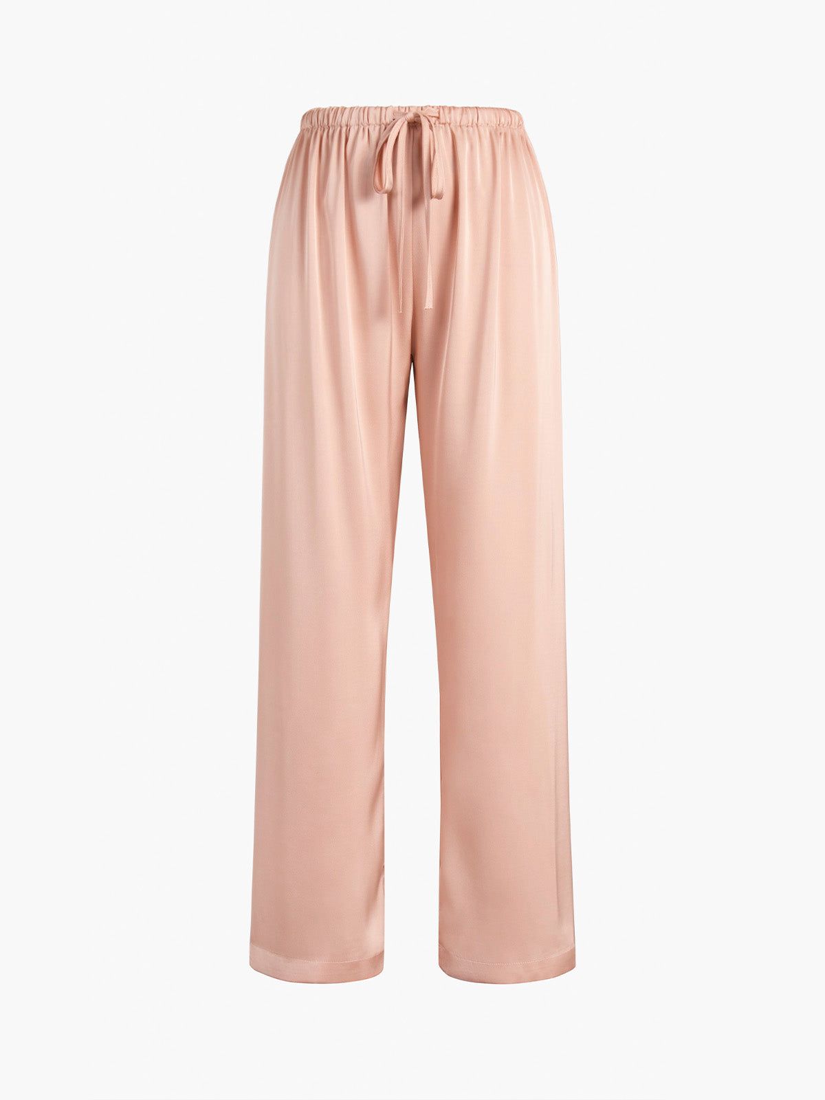 Drawstring Satin Straight Leg Pants sold by COMMENSE