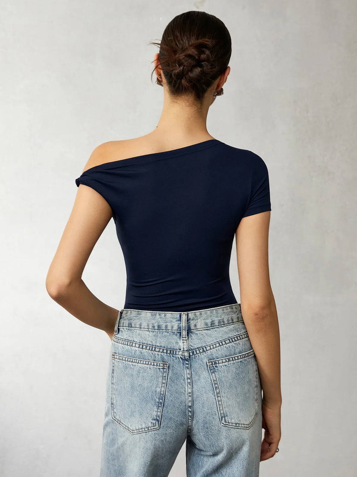 Cold Shoulder Knotted T-Shirt sold by COMMENSE product image thumbnail 5