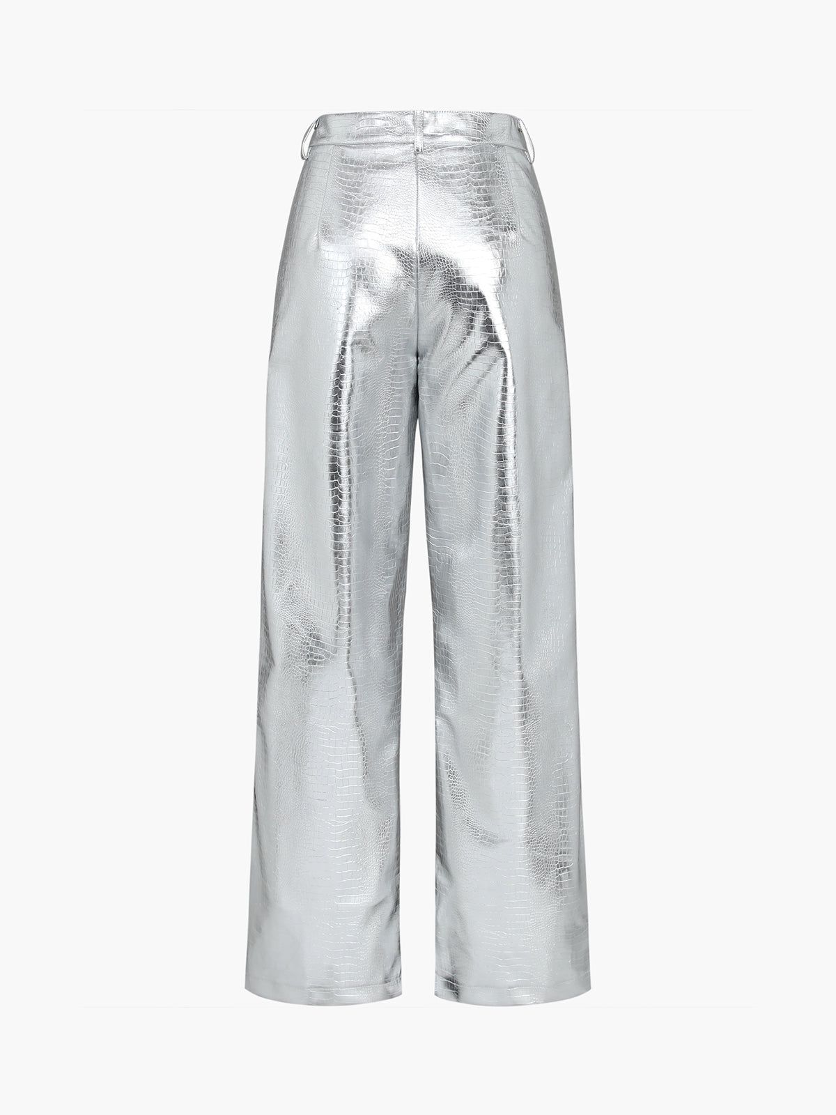 Faux Leather Metallic Textured Straight Leg Pants sold by COMMENSE product image thumbnail 3