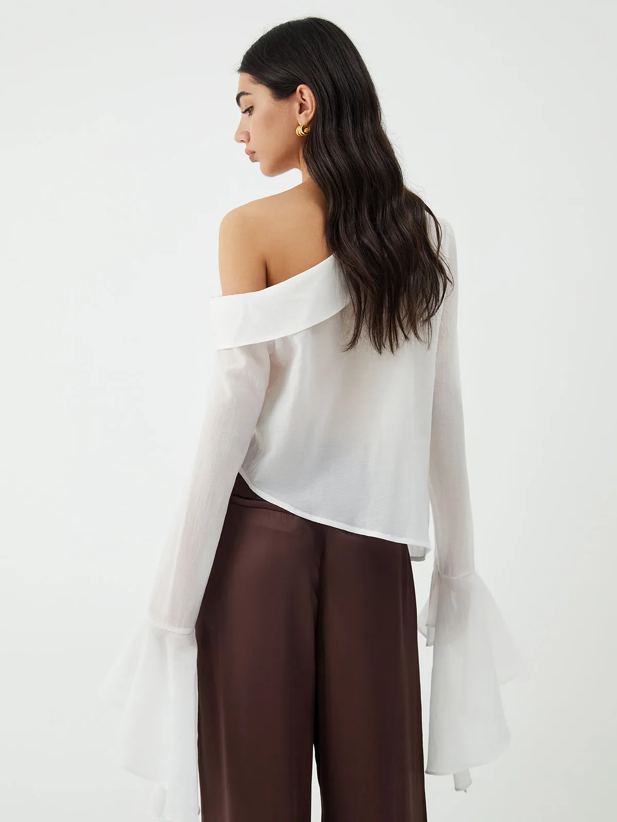 Sheer Mesh Long Sleeve Shirt sold by COMMENSE product image thumbnail 5