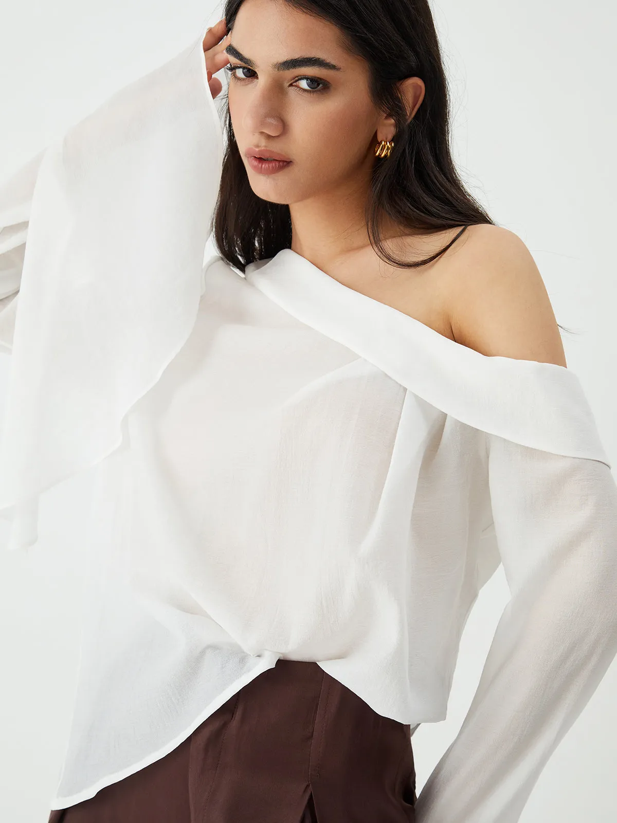 Sheer Mesh Long Sleeve Shirt sold by COMMENSE product image thumbnail 4