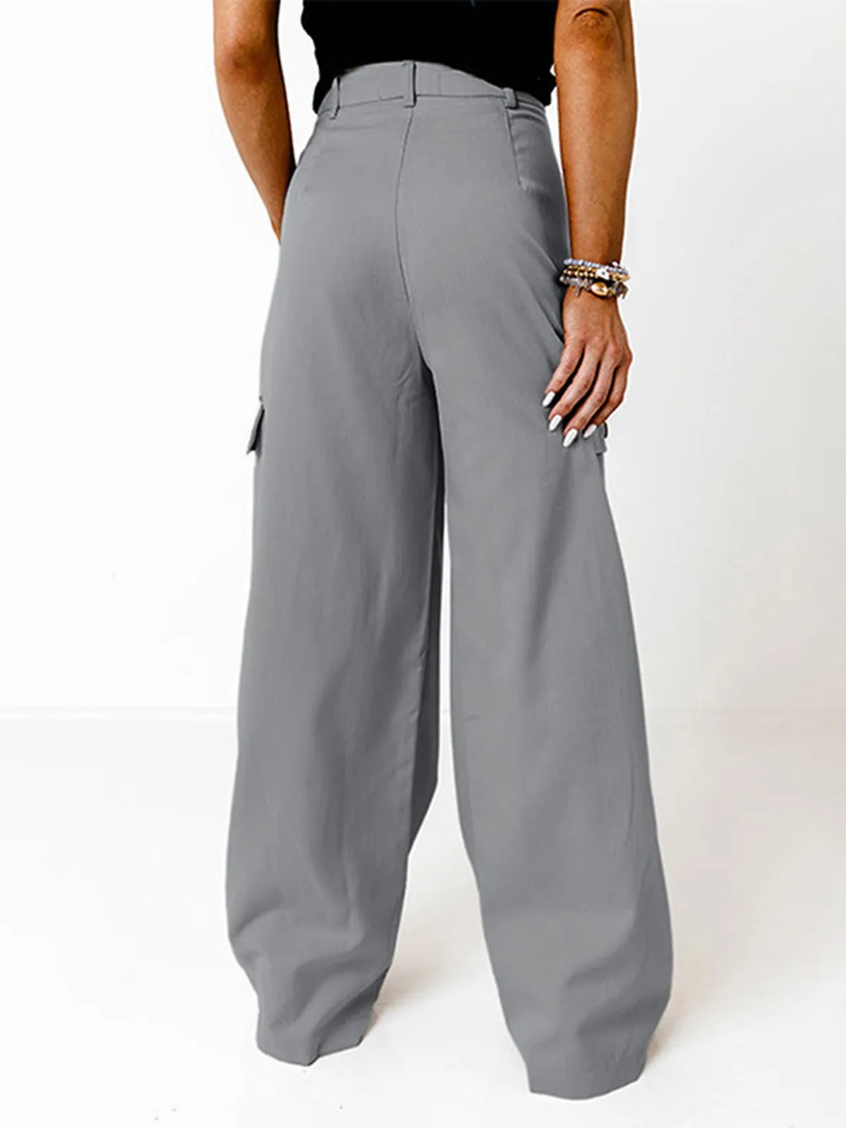 Large Pocket Wide Leg Pants sold by COMMENSE product image thumbnail 3