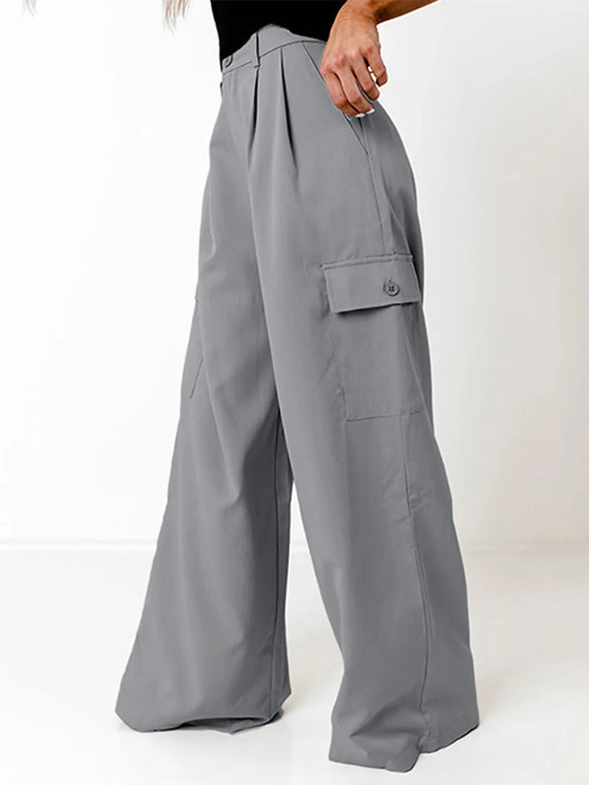 Large Pocket Wide Leg Pants sold by COMMENSE product image thumbnail 2