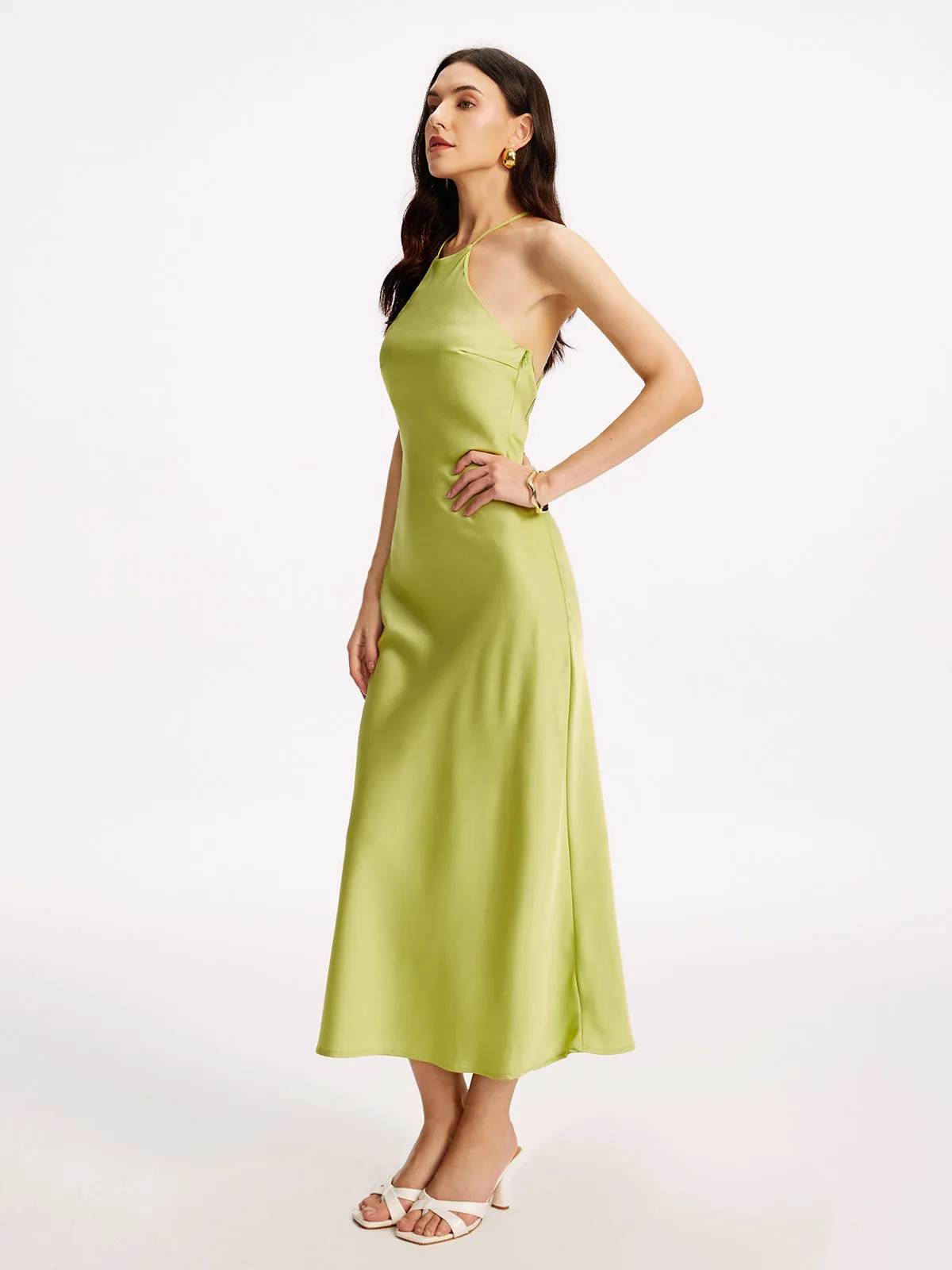 Halter Backless Midi Dress sold by COMMENSE product image thumbnail 5