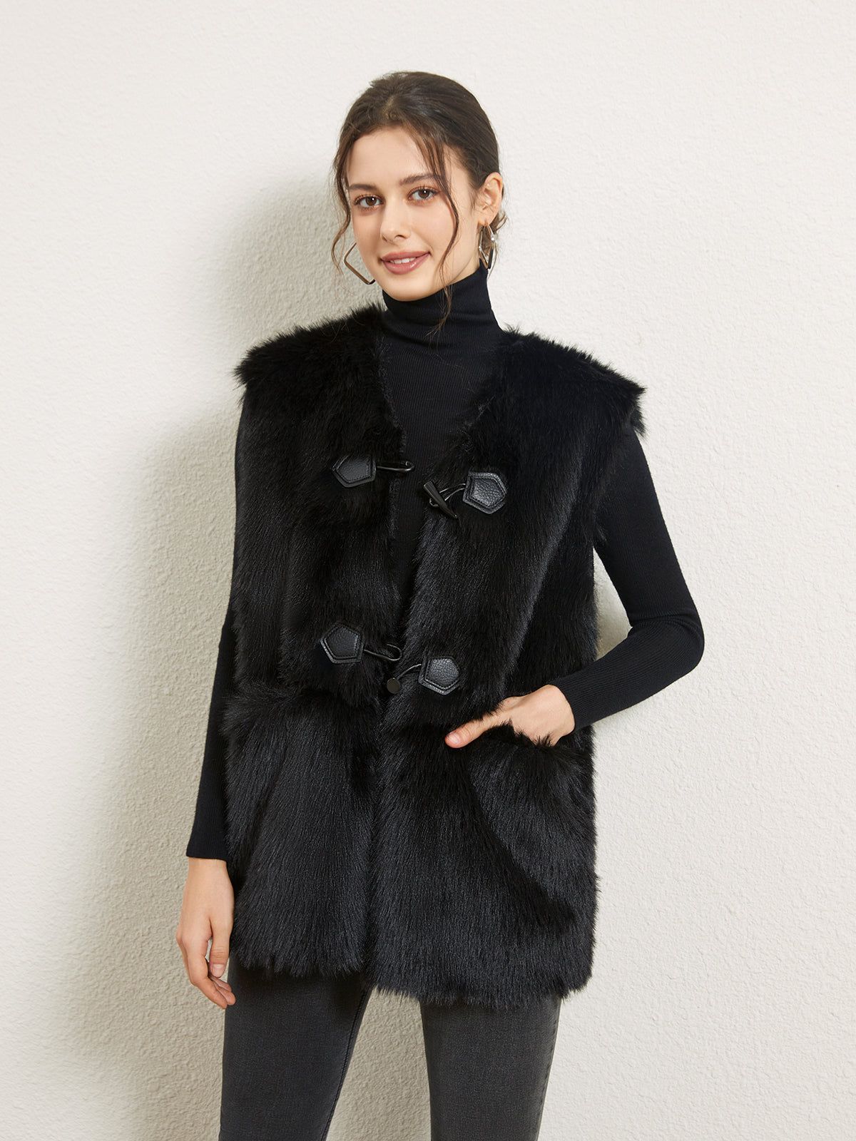 Essential Faux Fur Vest sold by COMMENSE