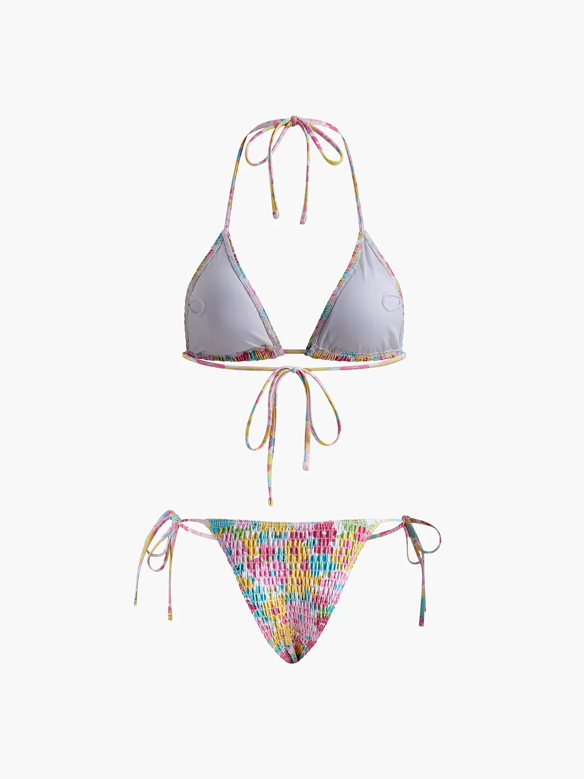 Shirred Printed Removable Padded Bikini Set sold by COMMENSE product image thumbnail 3