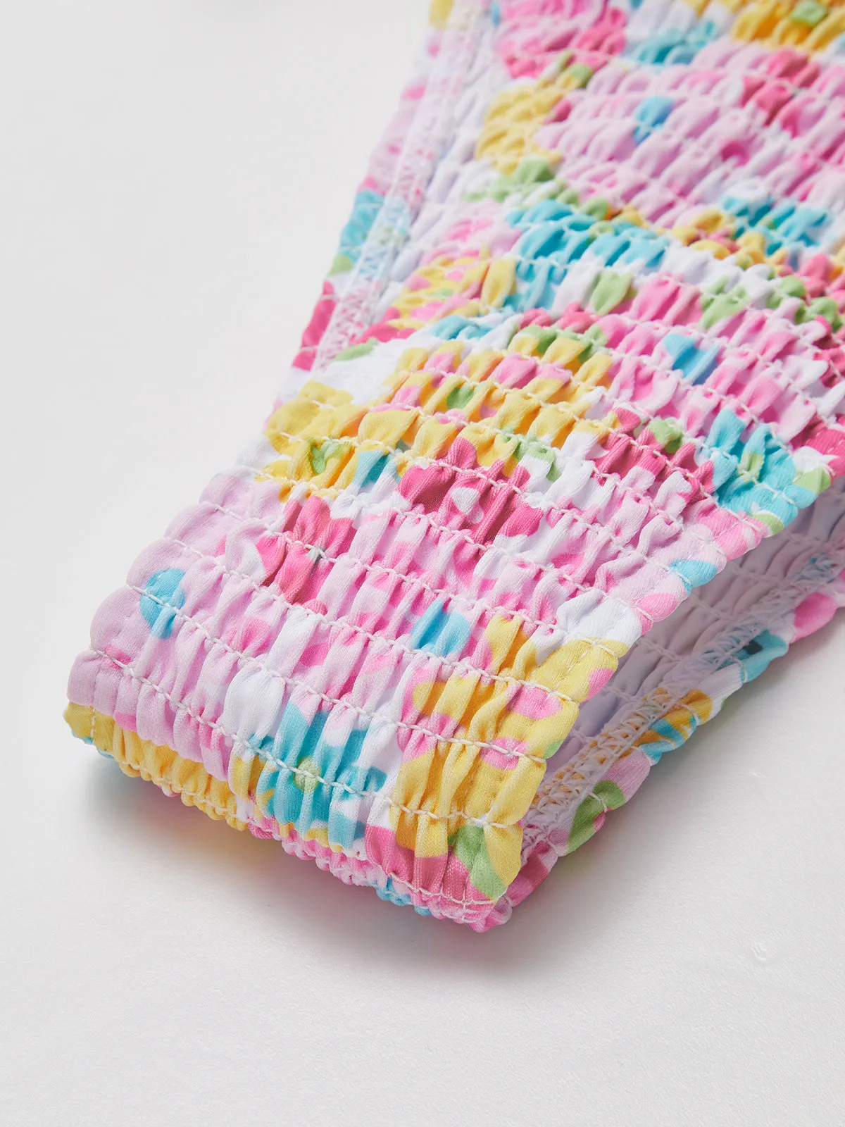 Shirred Printed Removable Padded Bikini Set sold by COMMENSE product image thumbnail 4