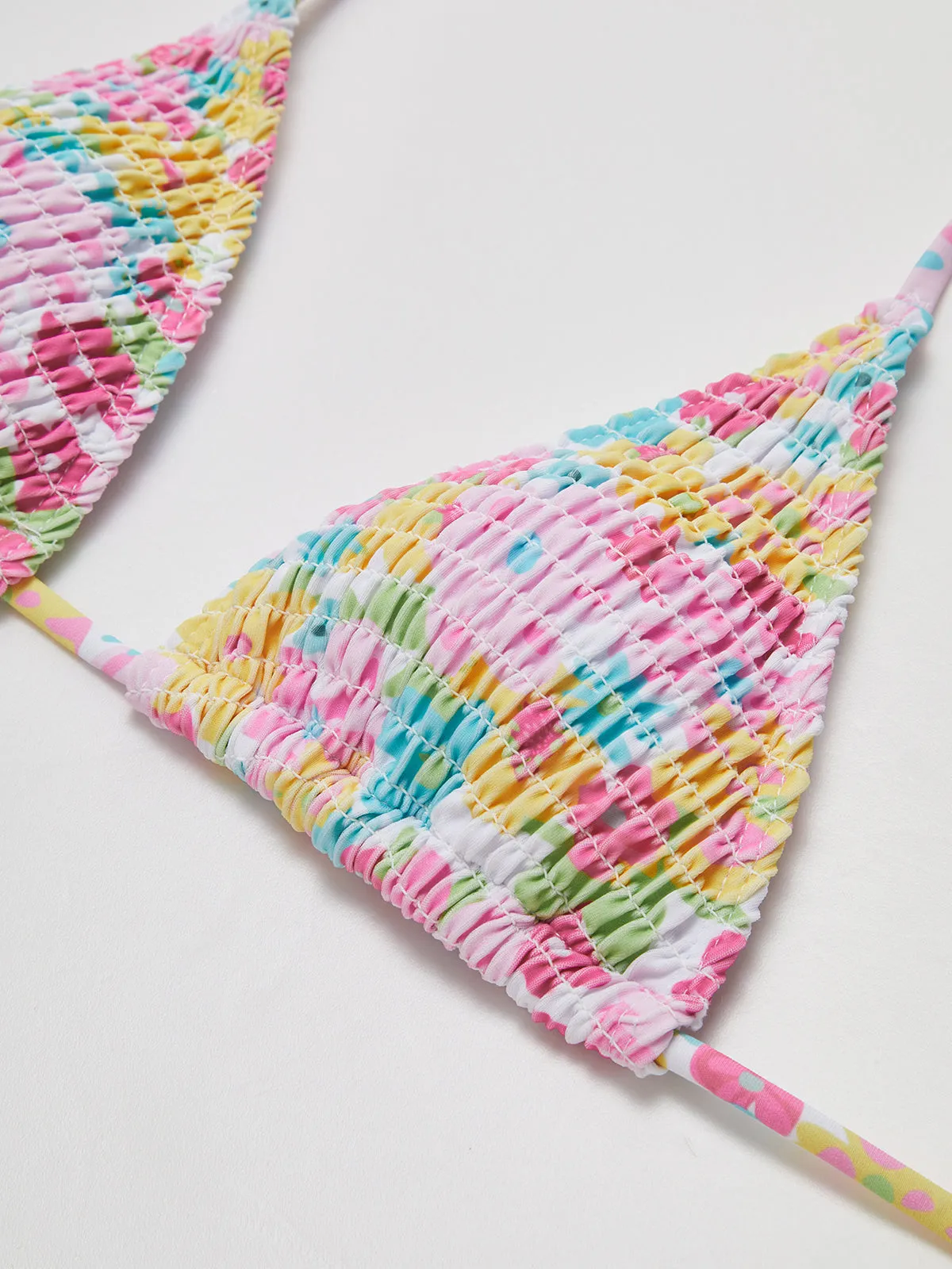 Shirred Printed Removable Padded Bikini Set sold by COMMENSE product image thumbnail 2