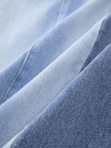 Patchwork Faded Denim Maxi Skirt sold by COMMENSE