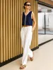 Plain Cold Shoulder Loose Sweater sold by COMMENSE