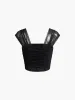 Mesh Ruched Crop Tank Top sold by COMMENSE