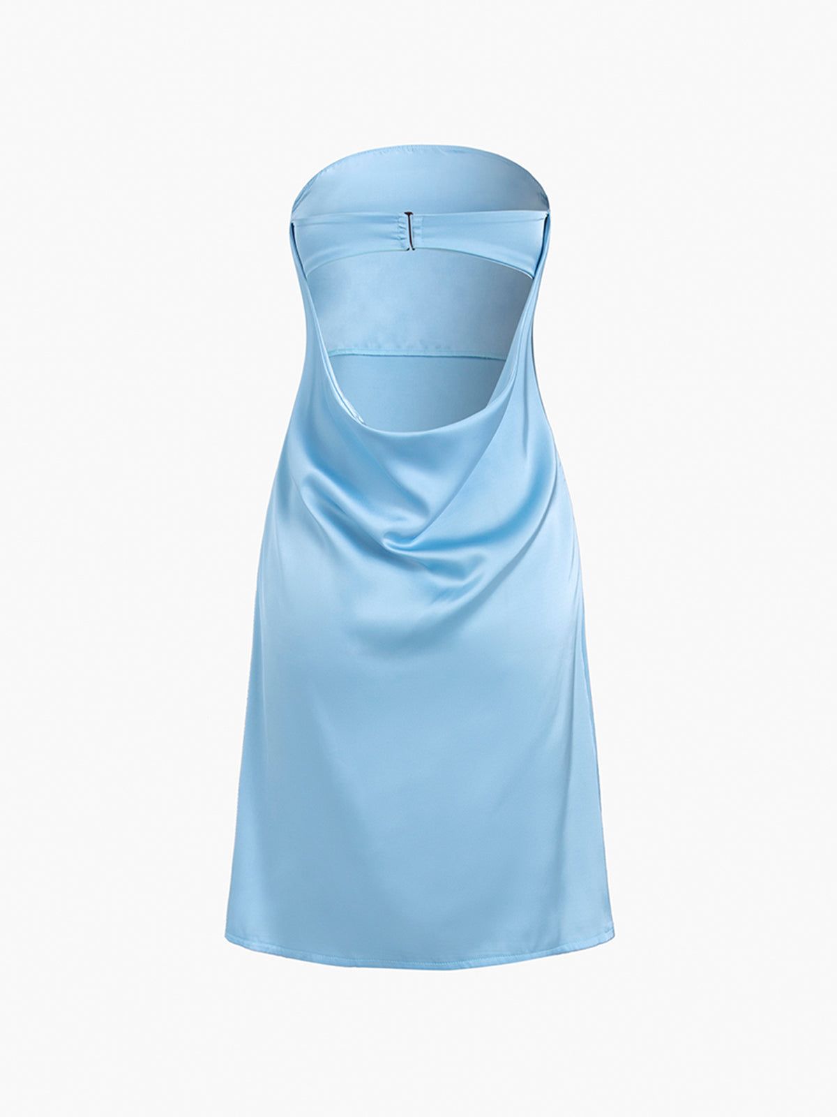 Cowl Back Satin Tube Short Dress sold by COMMENSE product image thumbnail 2