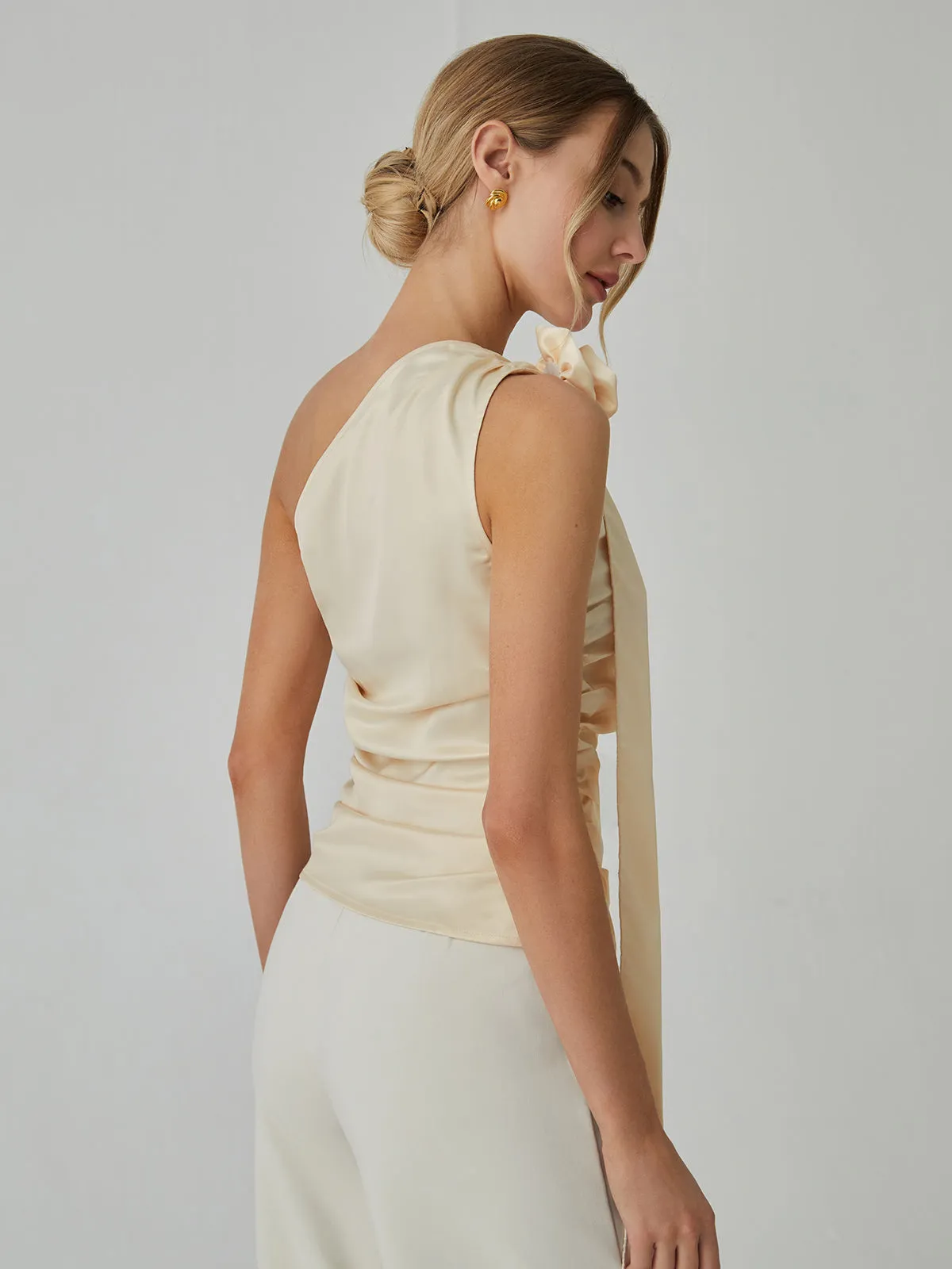 Rosette One Shoulder Off Tank Top sold by COMMENSE product image thumbnail 2