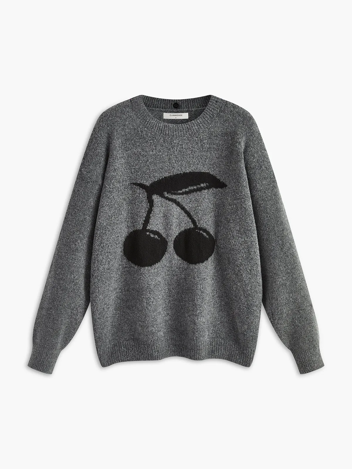 Cotton Blends Cherry Printed Pullover Sweater sold by COMMENSE