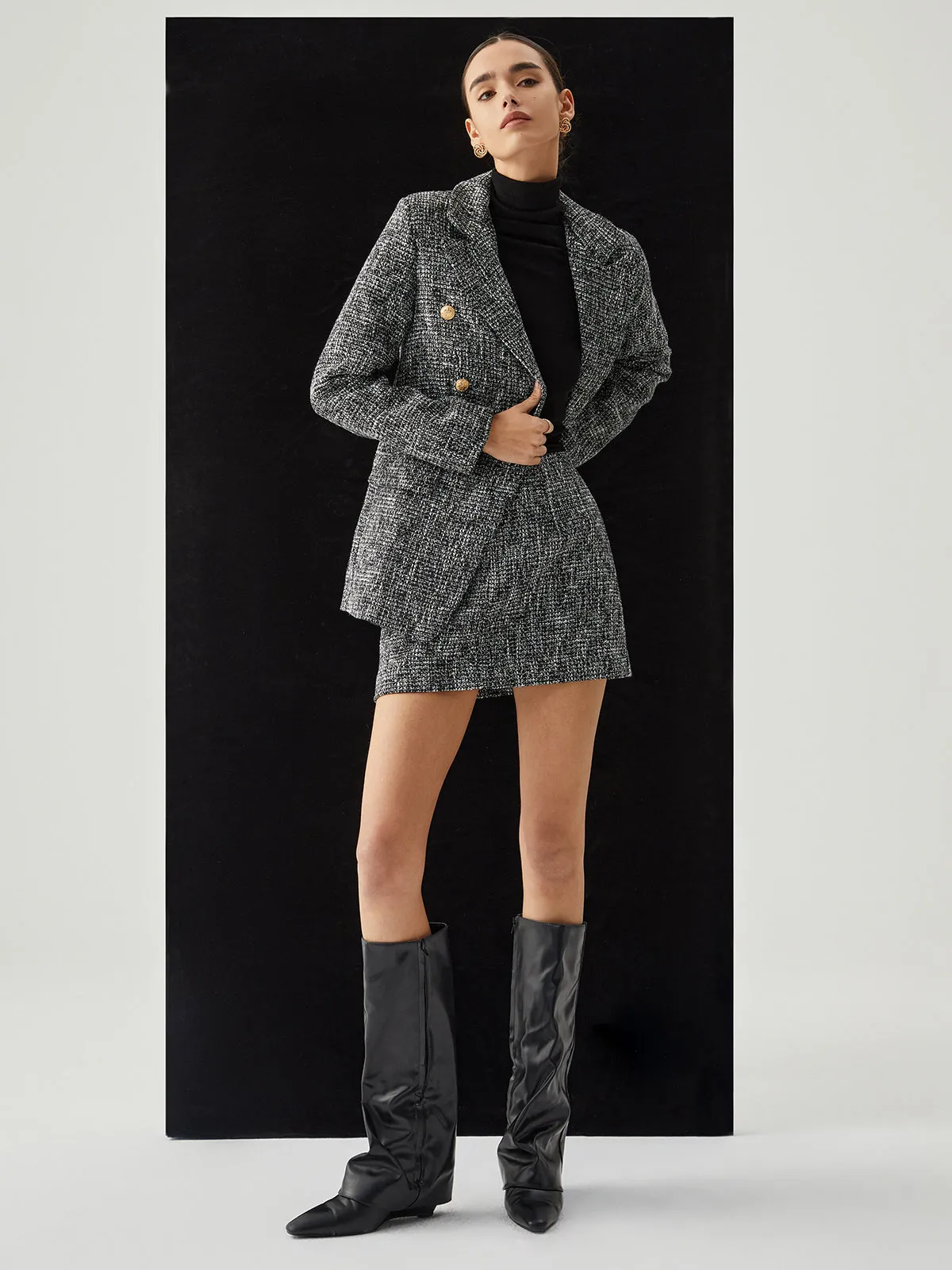 Tweed Button Detail Blazer sold by COMMENSE product image thumbnail 2