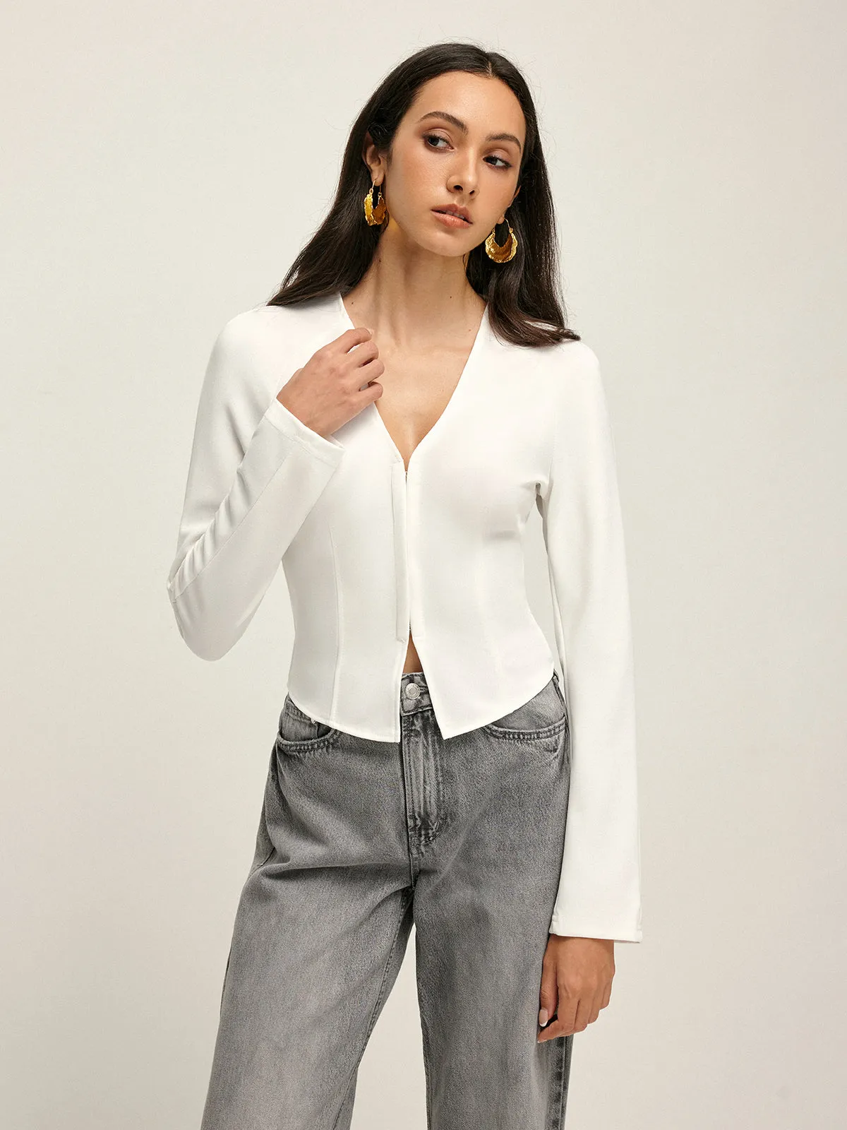 Plain Piping Slim Blouse sold by COMMENSE product image thumbnail 4