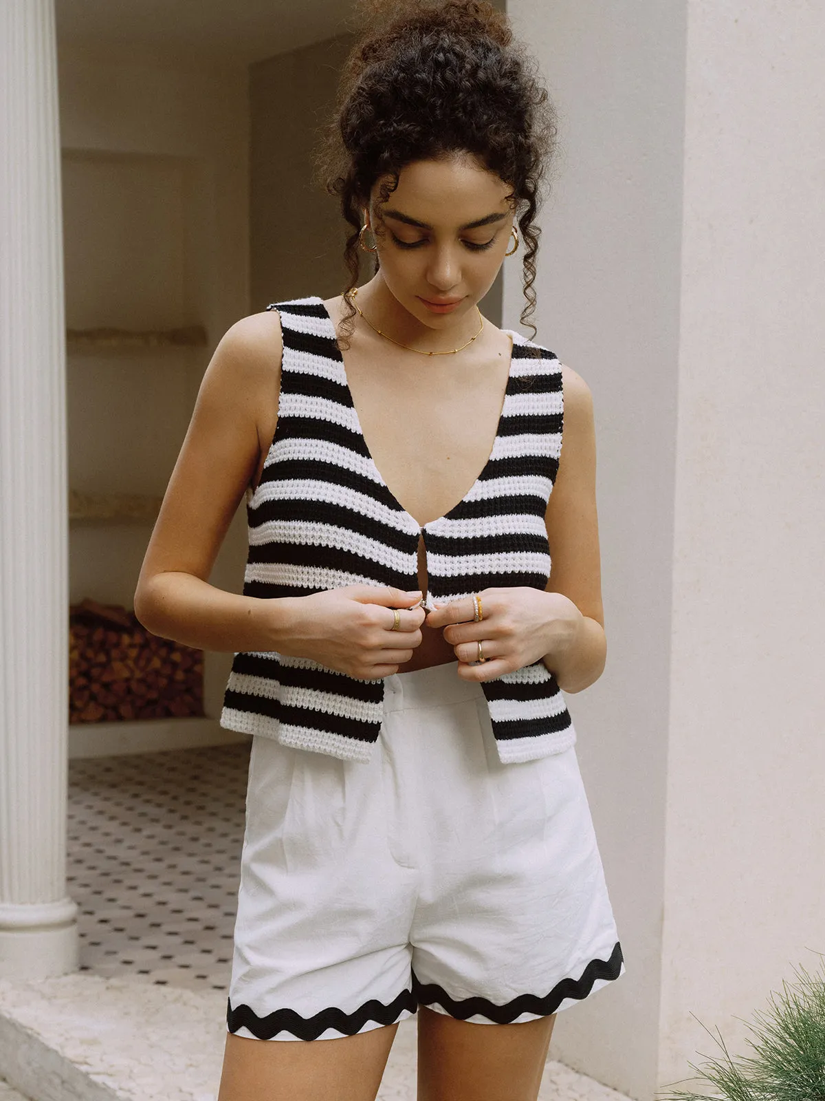 Casual Striped Sweater Vest sold by COMMENSE product image thumbnail 2